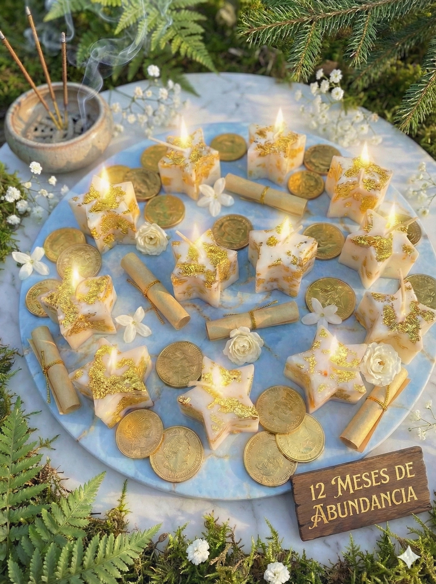 12 velas de estrella de Deseos para el Año 2026