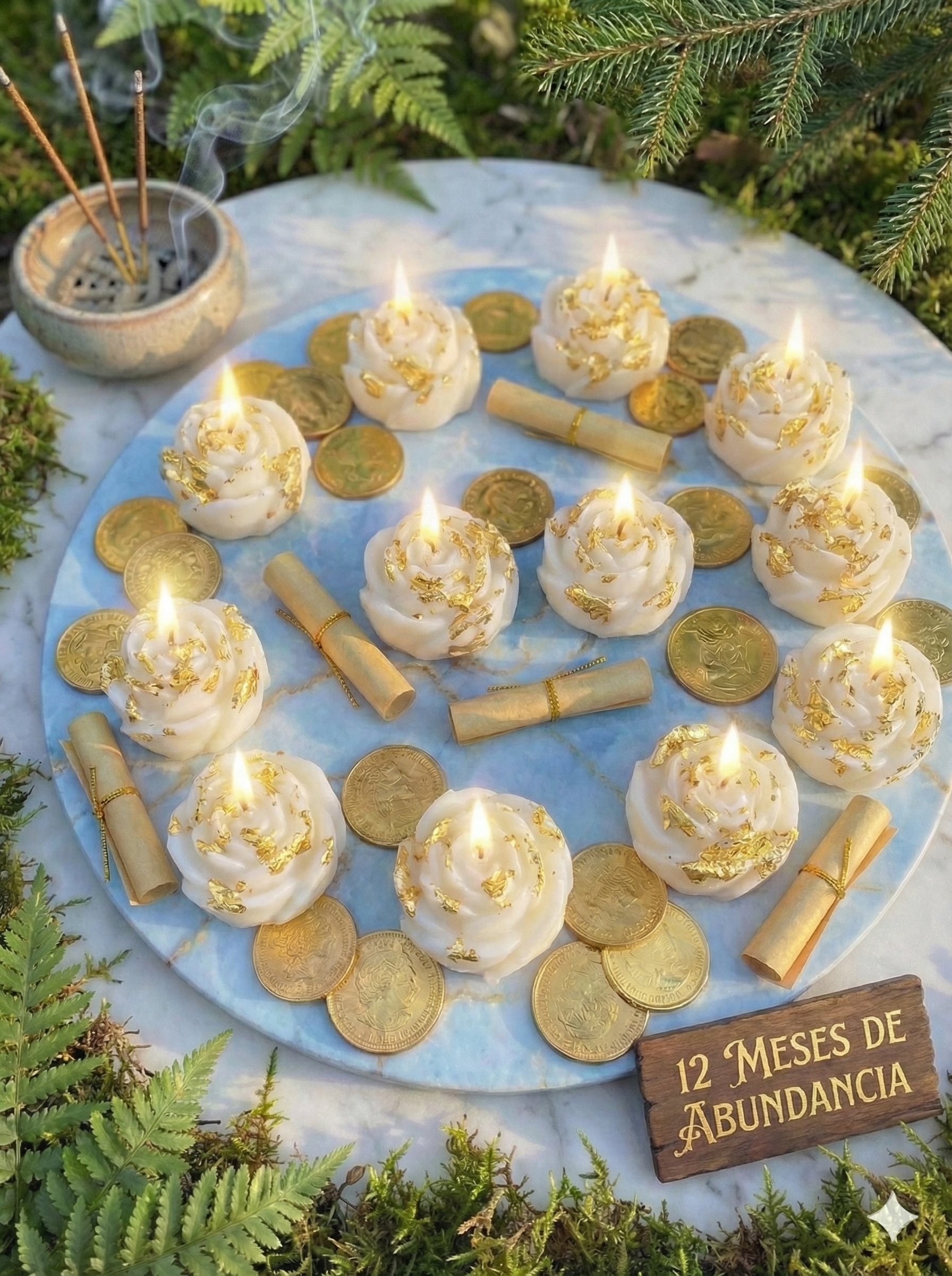 12 velas de Rosas de Deseos para el Año 2026